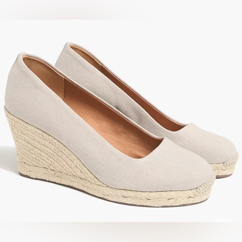 J. Crew Factory Canvas Espadrille Wedges-New In Box